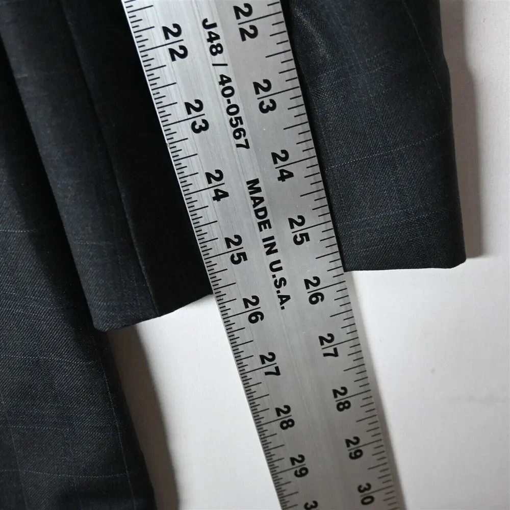 Luigi Bianchi Mantova 44L Gray Plaid 100%‎ Wool Mens Blazer Sport Coat Jacket